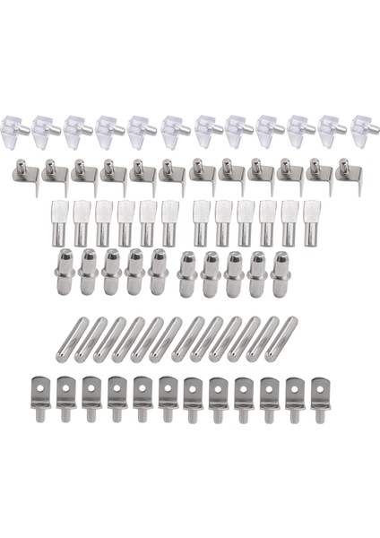 72PCS Raf Mandalları Destek Kiti, 6 Stil Raf Pimleri, Nikel Kaplı Kabin Raf Mandalları Raflar Için Kitaplık Kitaplık Mandalları (Yurt Dışından) modelleri