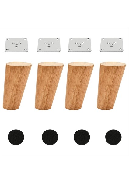 Ahşap 4 Inç Konik Mobilya Bacakları 4 Yuvarlak Katı Bitmemiş Orta Yüzyıl Ortası Kanepe Ayakları, Kanepe Için Yedek Bacaklar (Yurt Dışından)