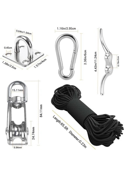 M25 Paslanmaz Çelik Kasnak Sistemi Kit-Pulley Tekerlekli Halat, Kancalar, Göz Pedi Plakası ve Halat Kişisi Dıy&#39;yi Kaldırma (Yurt Dışından) fırsatları