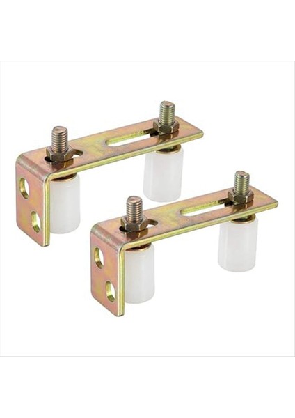 1pcs Veranda Kapı Izi Kılavuzu Silindirler Sürgülü Kapı Kılavuzu L-Fillar Braket ile Ayarlanabilir Çift Naylon Silindirler (Yurt Dışından) fiyatları