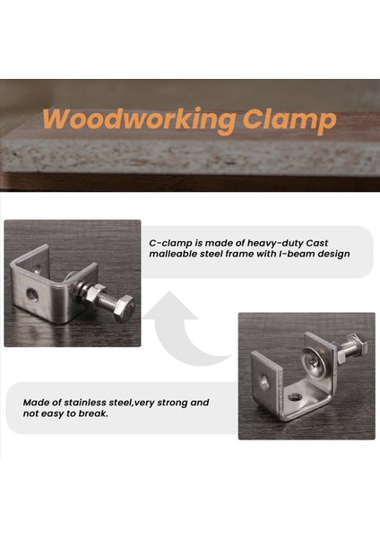 4pcs 16-25MM Ağır Dereceli Ahşap Işleme Kelepçesi Seti 304 Paslanmaz Çelik C Clamp Kaplan Kelepçesi Kaynak/marangoz Için (Yurt Dışından) indirimleri