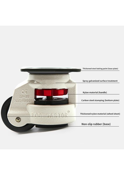 Kauçuk Ayak 40F Ayak Seviye Ayarlama Ekipmanı Sepeti Caster 60KG Yük Kapasite Mobilya Tesviye Silindir Master Foma Tekerleği (Yurt Dışından) fırsatları