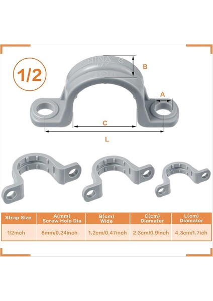 Pvc Boru ile Çift Delikli Plastik Kanal Boru Kelepçesi Kanal Kelepçesi U Pvc Klips 2 Delik (50 Parça, 1/2 Inç) (Yurt Dışından) modelleri