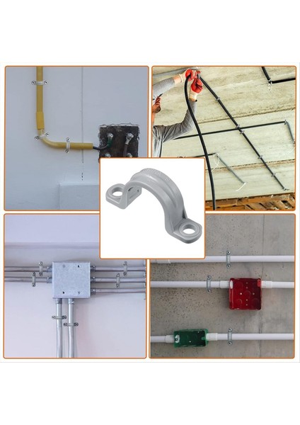 Pvc Boru ile Çift Delikli Plastik Kanal Boru Kelepçesi Kanal Kelepçesi U Pvc Klips 2 Delik (50 Parça, 1/2 Inç) (Yurt Dışından) fırsatları