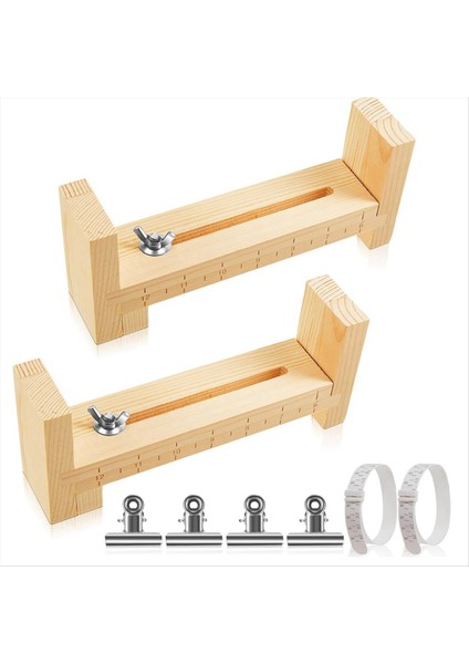 2 Adet Paracord Jig Bilezik Üreticisi Ayarlanabilir U Şekil Net Ölçekli Ahşap Bilezik Jig Kiti 2 Adet Bilezik Solizer (Yurt Dışından)