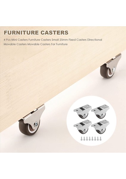4 Adet Mini Tekerlekler Mobilya Tekerlekleri Küçük 25MM Sabit Tekerlekler Yönlü Hareketli Tekerlekler Mobilya Için Hareketli Tekerlekler (Yurt Dışından) fırsatları
