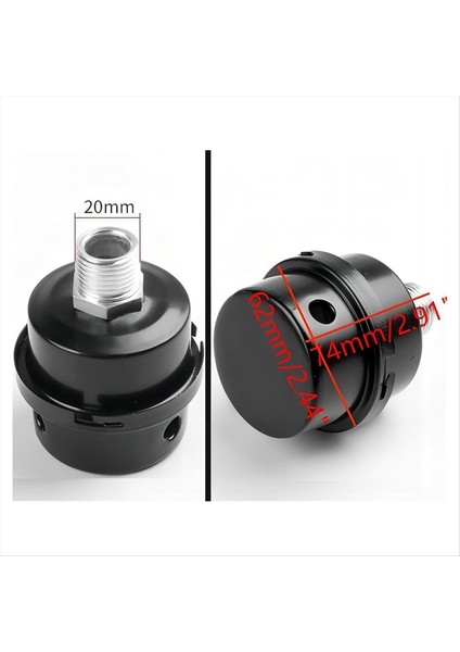 2pcs 1/2 Inç Iplik Hava Kompresör Susturucu, Jeneratör Için 20MM Hava Kompresör Filtresi Susturucu, Egzoz Portu H-067-1/2 (Yurt Dışından) fiyatları