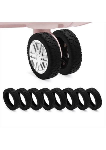 8pcs Valiz Tekerlek Kapakları, Silikon Bagaj Bölme Tekerlek Kapağı Çoğu 8 Spinner Tekerlek Için Siyah (Yurt Dışından) modelleri