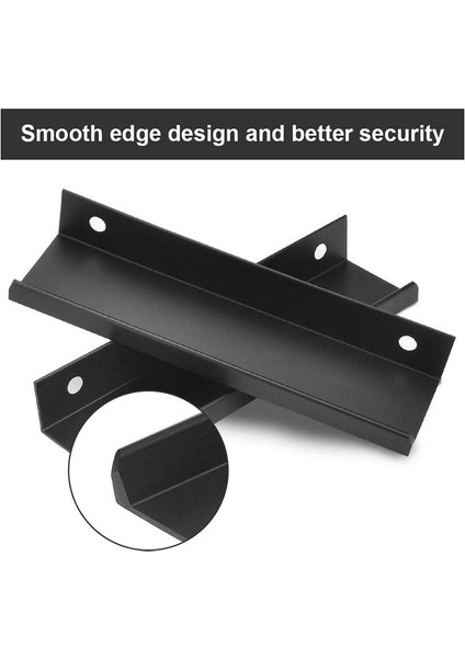 4 Adet Parmak Kenarı Çekme Gümüş Gizli Tutamak Modern Stil Kavisli Çekmece Tutamak Alüminyum Alaşım Görünmez Sap Siyah (Yurt Dışından) fiyatları