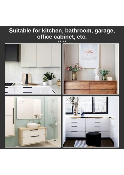 4 Adet Parmak Kenarı Çekme Gümüş Gizli Tutamak Modern Stil Kavisli Çekmece Tutamak Alüminyum Alaşım Görünmez Sap Siyah (Yurt Dışından) modelleri