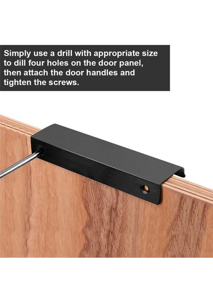 4 Adet Parmak Kenarı Çekme Gümüş Gizli Tutamak Modern Stil Kavisli Çekmece Tutamak Alüminyum Alaşım Görünmez Sap Siyah (Yurt Dışından) fırsatları