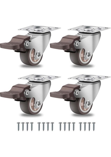 Mobilya Kastörleri Küçük 25MM, 360 Derece Döner Kastörler Ağır Hizmet Kapasitesi Sessiz Katı Kauçuk Kastörler Seti 4 (Yurt Dışından)