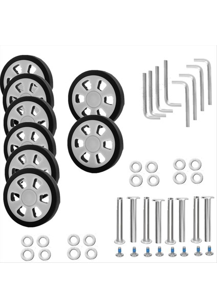 8pc Bagaj Tekerlekleri Değiştirme, Dıa 2.16IN/55MM Kalınlığında 0.47IN/12MM Dirençli Kauçuk Sessiz Tekerleği Bagaj B Için Değiştirme (Yurt Dışından)