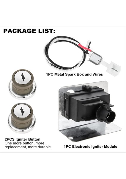 67847 Weber Genesis 300 Serisi (2008-2010) E/S-310 &amp 320 EP/CEP-310 &amp 320 Için Izgara Izgara Ateşleme Kiti (Yurt Dışından) fiyatları