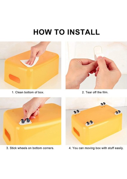 16PCS Kendinden Yapışkan Çark Tekerlekleri Ağır Hizmet Tipi Çubuk Tekerlekler Üzerinde Mini Tekerlekler Küçük Döner Olmayan Tekerlekler Plastik Kasnak (Yurt Dışından) fiyatları