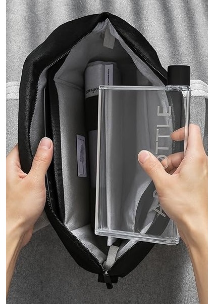 Şeffaf Düz Matara Suluk Ince Su Şişesi (Şeffaf) indirimleri