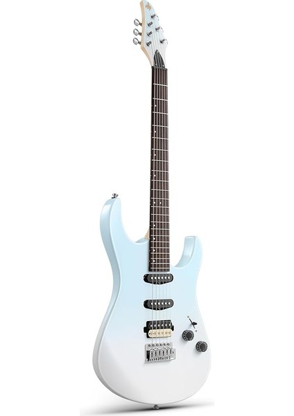 Dmt-66 39 Inç Tam Boy Elektro Gitar, Yeni Başlayanlar Için, Başlangıç Elektro Gitar Seti, Çantalı, Gradyan Mavi