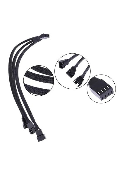 5353 3'lü Fan Çoklayıcı 3 Port Y Pwm 4 Pin Splitter Çoklayıcı Switch Örgülü Kablosu (5353-3'LÜ) modelleri