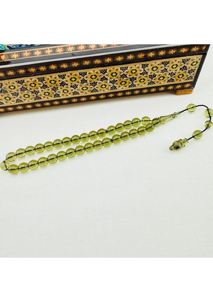 Yeşil Renk Blok Zar Kehribar Bürokrat Boy Tespih