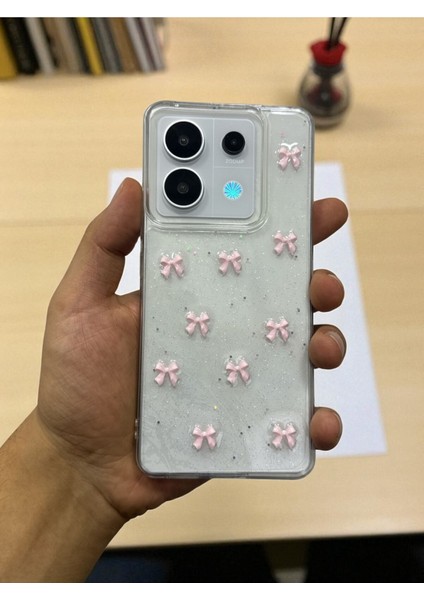 Xiaomi Note 13 Pro 4g Uyumlu Pembe Fiyonk Desenli Şeffaf Yumuşak Silikon Kılıf fiyatları