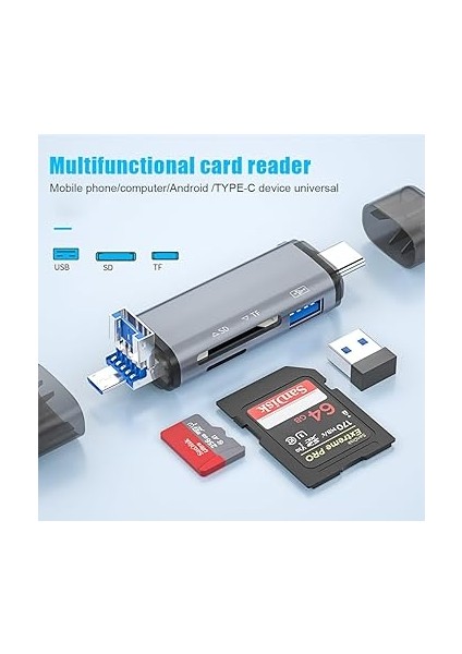Gn-26 3 In 1 Otg Kart Okuyucu USB - Micro USB - Type-C Android Hub indirimleri