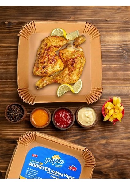 Airfryer Pişirme Kağıdı, Fritöz Yağlı Kağıdı, Yanmaz Kağıt Xxl Uyumlu 50 Adet (Kare) (1, Kare Büyük Boy 20X20) modelleri