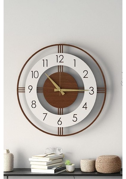 Dekoratif Yeni Modern Mintaka Ahşap Duvar Saati 48CM Kahverengi 48 x 48 fırsatları