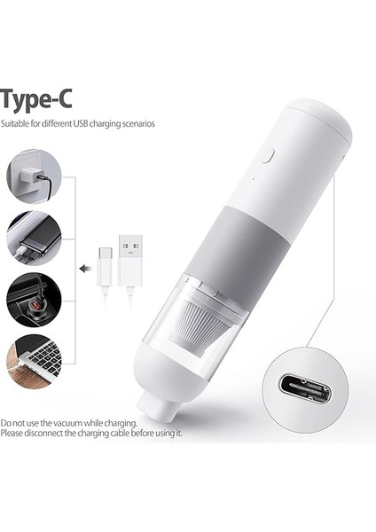 Araç El Süpürgesi, 6000 Pa Güçlü Fırçasız Motor, 3 Farklı Değiştirilebilir Başlık, Üfleme ve Vakum Fonksiyonu, Sessiz Kullanım, Uzun Pil Ömrü, Ev Ofis ve Otomobil Için Derinlemesine Temizlik indirimleri