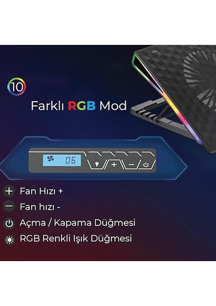BX-CP01G Rgb Aydınlatmalı Gaming Notebook Soğutucu indirimleri
