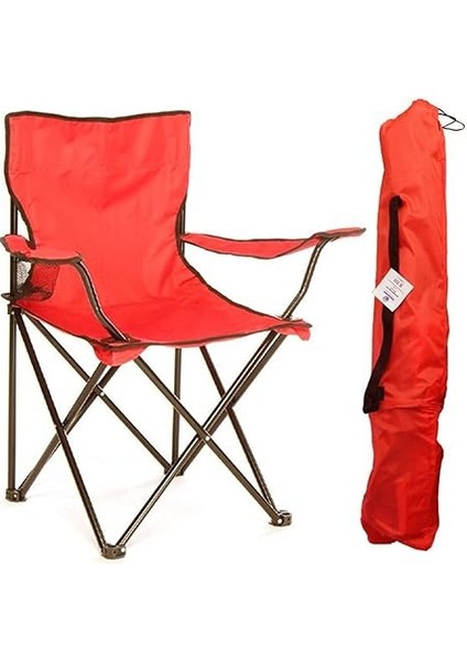 Katlanır Portatif Kamp Sandalyesi, Kırmızı, Tek Ebat fırsatları