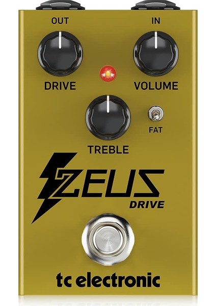 Electronic Zeus Drıve Overdrıve Efsanevi Dinamik Overdrive Boost Pedalı, Fat Mod Anahtarı ve Isteğe Bağlı Tamponlu Bypass