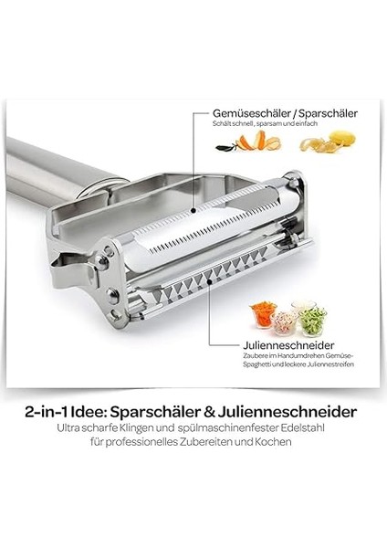 Soyucu, Szyıkuer Paslanmaz Çelik 2'si 1 Arada Jülyen Sebze Soyucu Havuç Patates Kavun Aleti Sebze Meyvesi Için Mükemmel modelleri