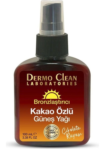 Cure Dermo Clean Kakao Özlü Bronzlaştırıcı Güneş Yağı 100 Mililitre