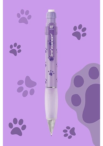 Deep Mekanik Kurşun Kalem 0.7 mm Lavanta Kopek Patısı Deseni fiyatları