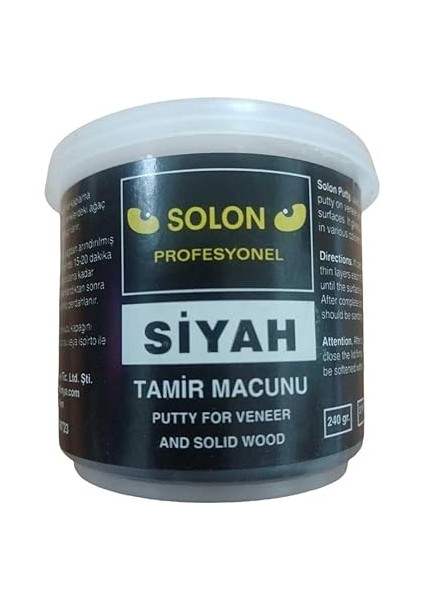 Çok Amaçlı Ahşap Parke Masa Sehpa Çizik Çok Amaçlı Tamir Dolgu Macunu Siyah 240 gr