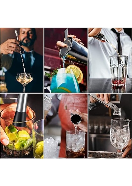Boston Kokteyl Çalkalayıcı Seti|8 Parça Kokteyl Yapma Seti Paslanmaz Çelik 700/600 Mlshakers|barmen Kiti Bar Alet Seti Süzgeçli, Dökücü, Çamurluk, Çift Jigger, Evde Karıştırma Kaşığı ve Barda Hediye fırsatları