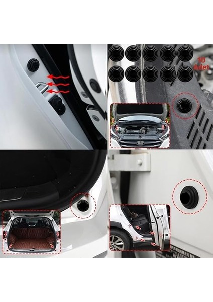 20 Adet Araba Kapı Darbe Ses Emici Pad Araç Kapısı Bagaj Kapağı Darbe Ses Emici Set fiyatları