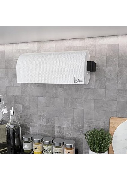 Pratik Çek Çıkar Kağıt Havlu Askısı, Mutfak Rafı Duvara Monte, Havluluk, Peçete Saklama Rafı, Rulo Tutucu (Metal, Siyah) fırsatları