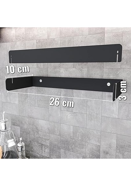 Pratik Çek Çıkar Kağıt Havlu Askısı, Mutfak Rafı Duvara Monte, Havluluk, Peçete Saklama Rafı, Rulo Tutucu (Metal, Siyah) indirimleri