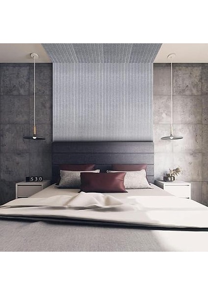 Akustik ve Dekoratif Lambiri Desenli Keçe Panel 45X90 cm / 2 Adet / 0,81 M² Gri modelleri