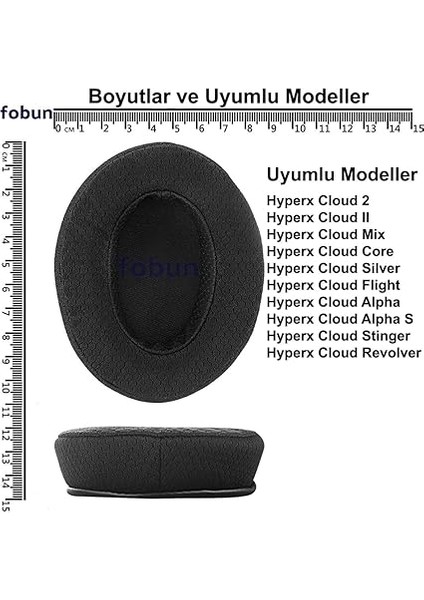 Kingston Uyumlu Kulaklık Pedi ve Süngeri - Hyperx Cloud 2, Stinger, Flight, Silver, Core Modelleri Için (Siyah - Siyah Kumaş) fırsatları