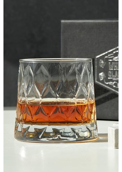 Özel Kutusunda Kristal Desenli Viski Kadeh Seti Viski Taşı Bardak Set