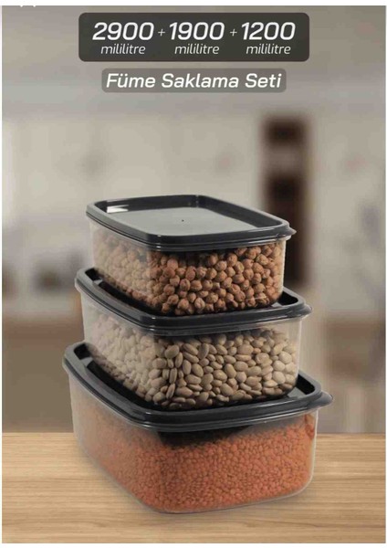 Buzluk Organizer Set 3 boy saklama kabı