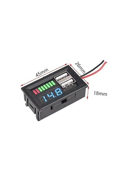 Dijital Voltmetre, USB Çıkışlı Akü Göstergeli, Dc 12VOLT Aküler Için, indirimleri