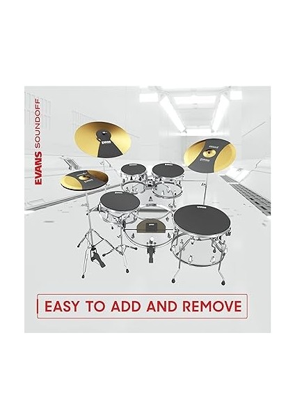 Soundoff Davul Sessiz Pedleri - Tam Kutu Davul Pedi Seti - Davul Sessizleri Paketi - 3 Zil, 4 Tom/trampet ve 1 Bas Davul Sessiz - Davul Kitlerini Susturmak Için Harika - Fusion fırsatları