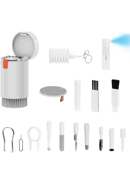 20'si 1 Arada Çok Fonksiyonlu Temizleme Seti - Klavye, Ekran ve Kulaklık Için Fırça Kiti