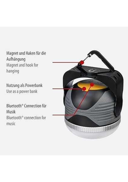 Bluetooth Mıknatıs ve Kancalı 350 Lm Outdoor Kamp Lambası ve Powerbank modelleri