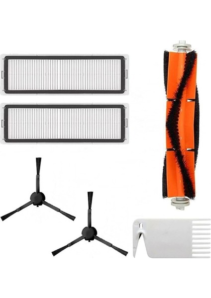 Siyah Mi Vacuum Mop 1c 2 In 1-Vacuum Mop Pro 2+3d (Dikkat: Kameralı-Plus Global)-Vacuum Mop 2 Ultra Uyumlu Hepa Filtre,fırça Yedek Parça Seti-6 Parça