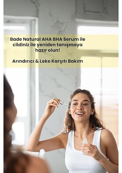 Natural Aha Bha Yüz Serumu Cilt Tonu Eşitleyici Canlandırıcı ve Peeling Etkili 30 ml fırsatları