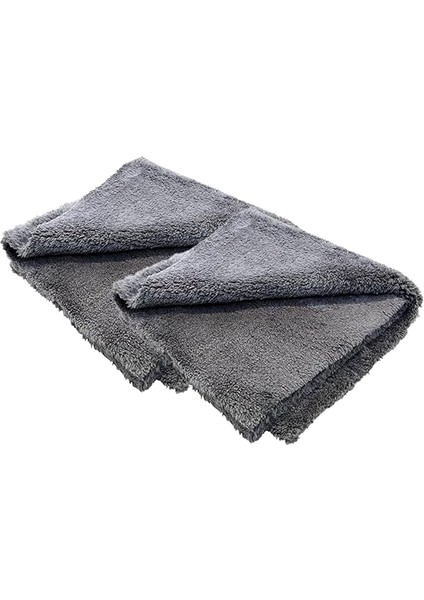 - Pasta Cila Wax Parlatma Havlusu, Mikrofiber Peluş Oto Araba Temizlik Cilalama Bezi, Kenarsız Lazer Kesim Araba Detaylandırma Havlu 40X40 cm - 2'li Paket (Gri)